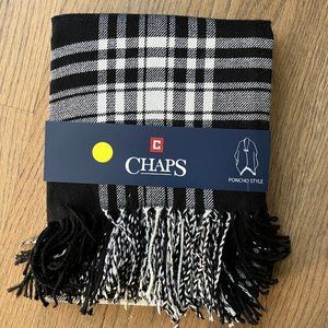 Chaps Plaid Poncho Style with Toggle Closure NWT